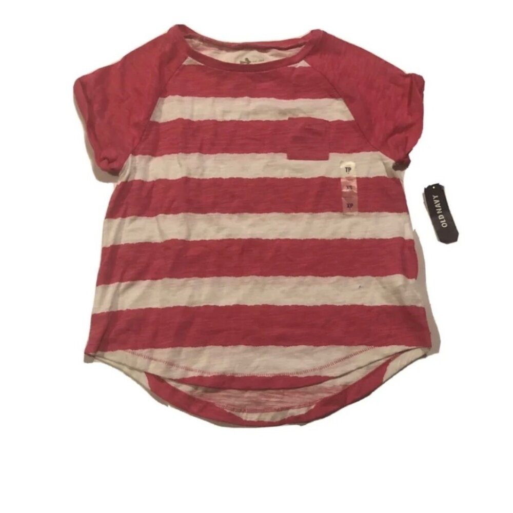 🔥5/$30 Old Navy Sz XS Pink/White Tee
